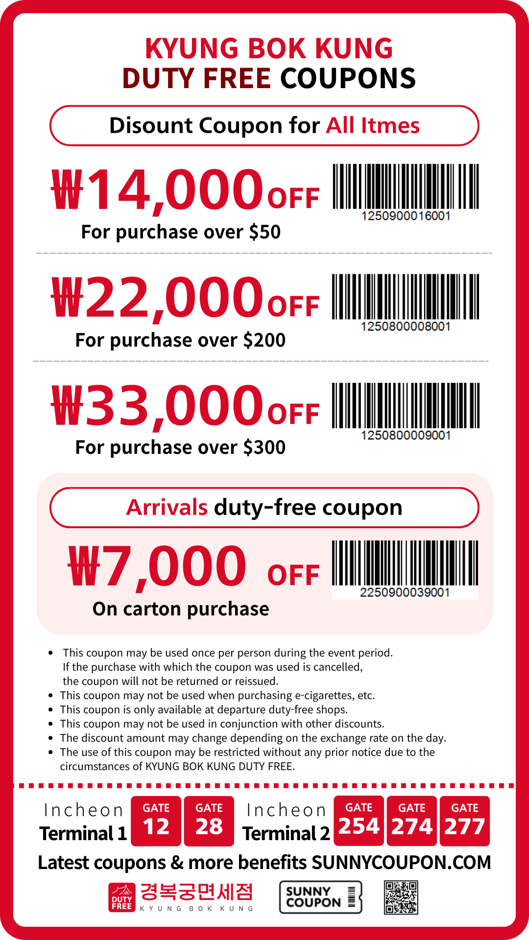 Kyung Bok Kung Duty Free Discount Coupons